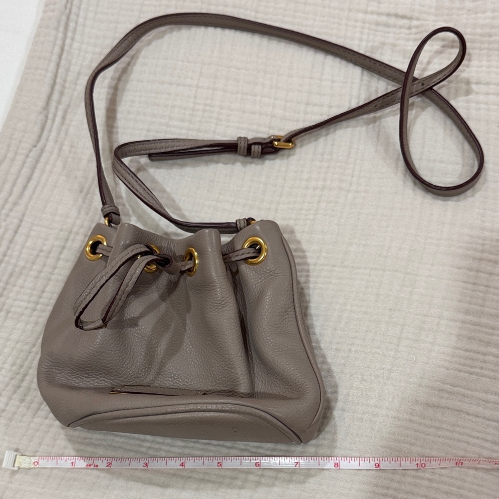 Marc by Marc Jacobs Mini Taupe Leather Bucket Bag